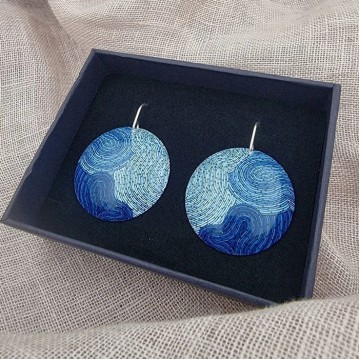 Earrings | Koorie Tales | Colour Season | Domed Earrings | Blues | Large